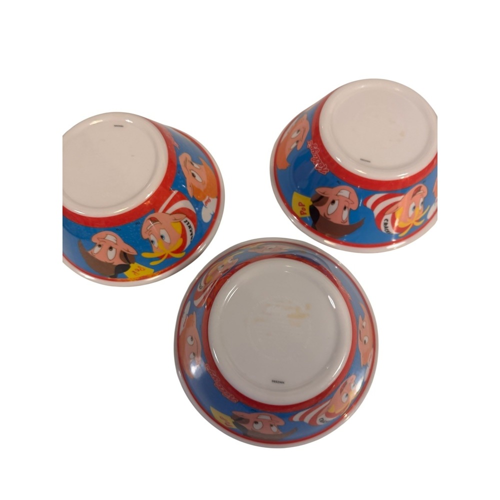 3 Kelloggs Rice Krispies Cereal Bowls Snack Crackle Pop Plastic - Picture 2 of 3